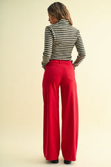 Clean Hem Wide Leg Jean (red)