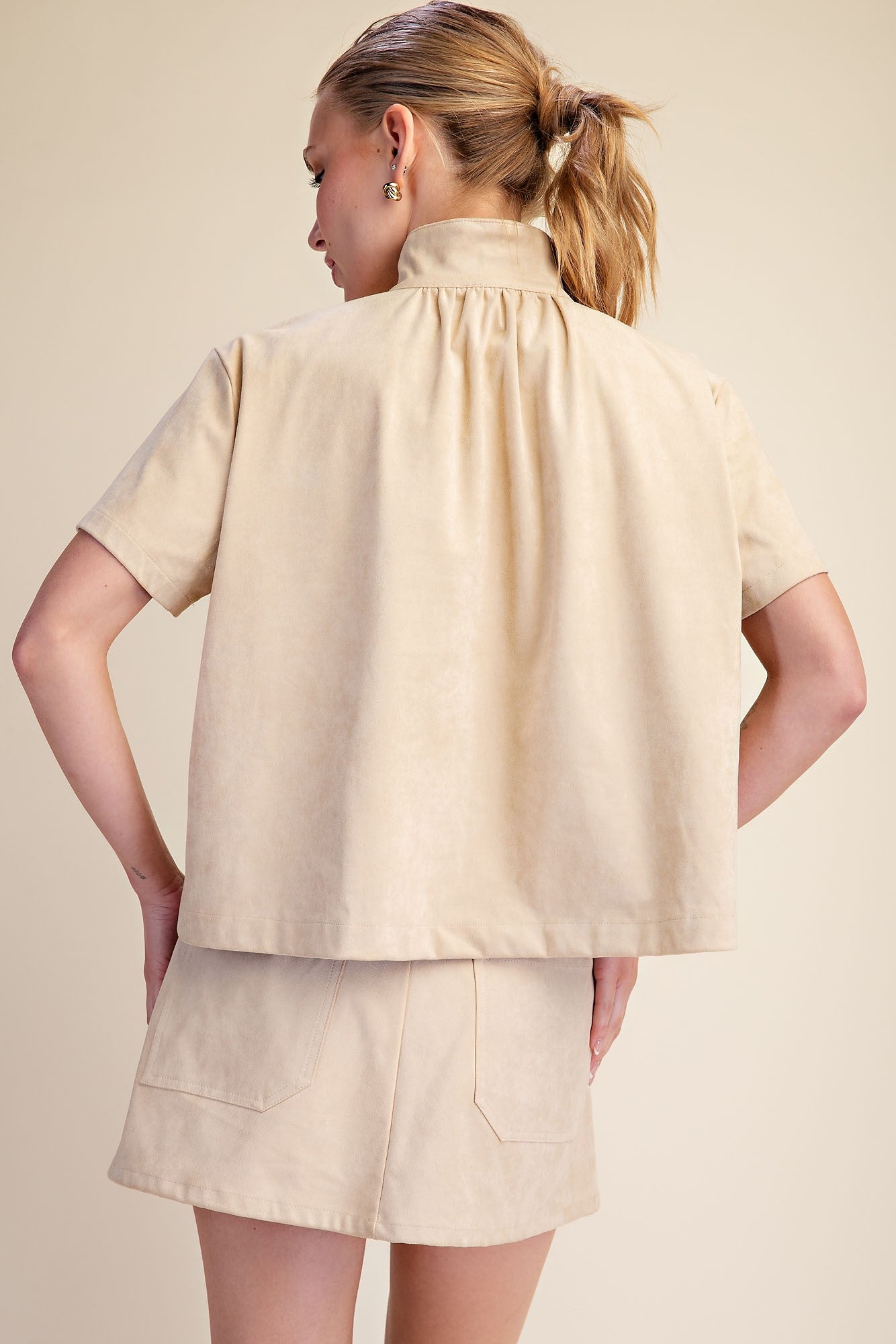 Sweet on Suede Top (beige)