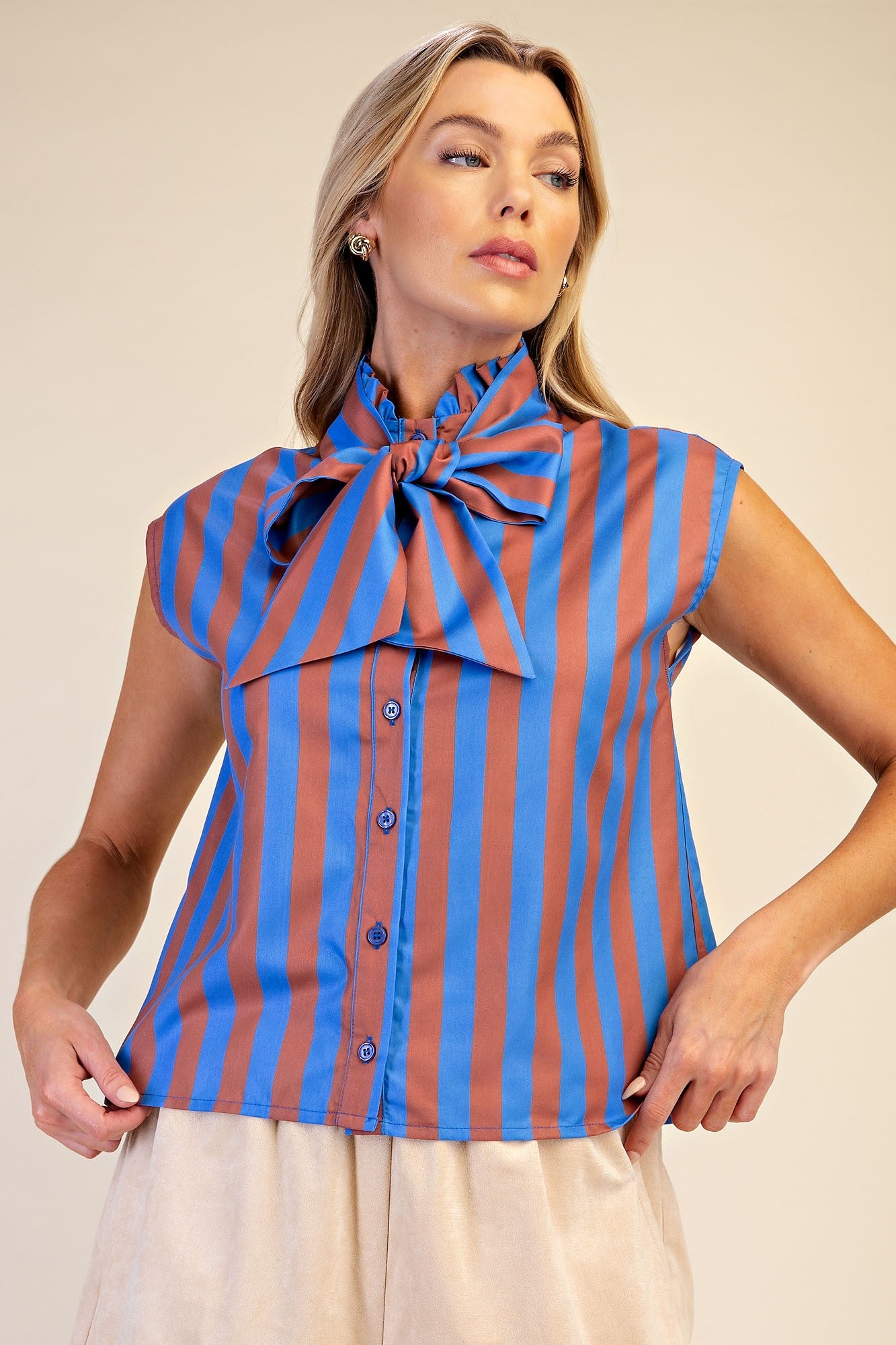 Pardon Me Top (royal/brown)