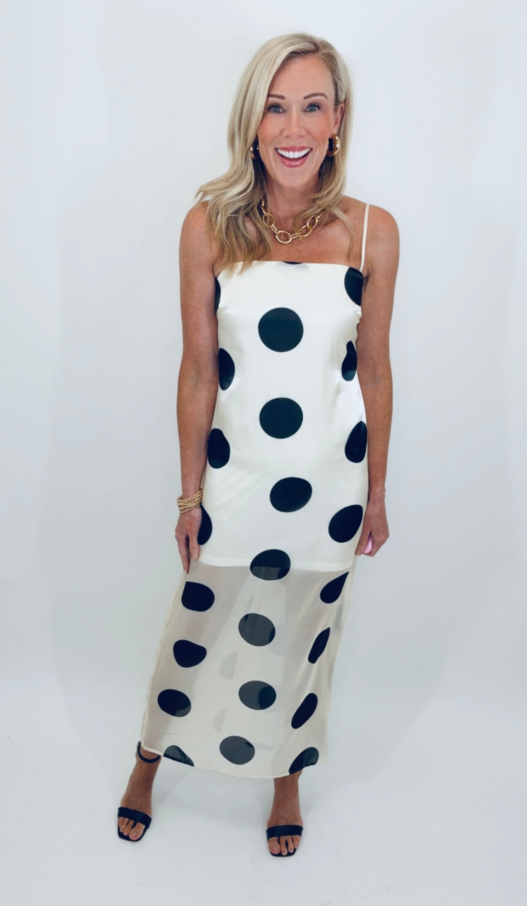 Midnight Dot Maxi Dress
