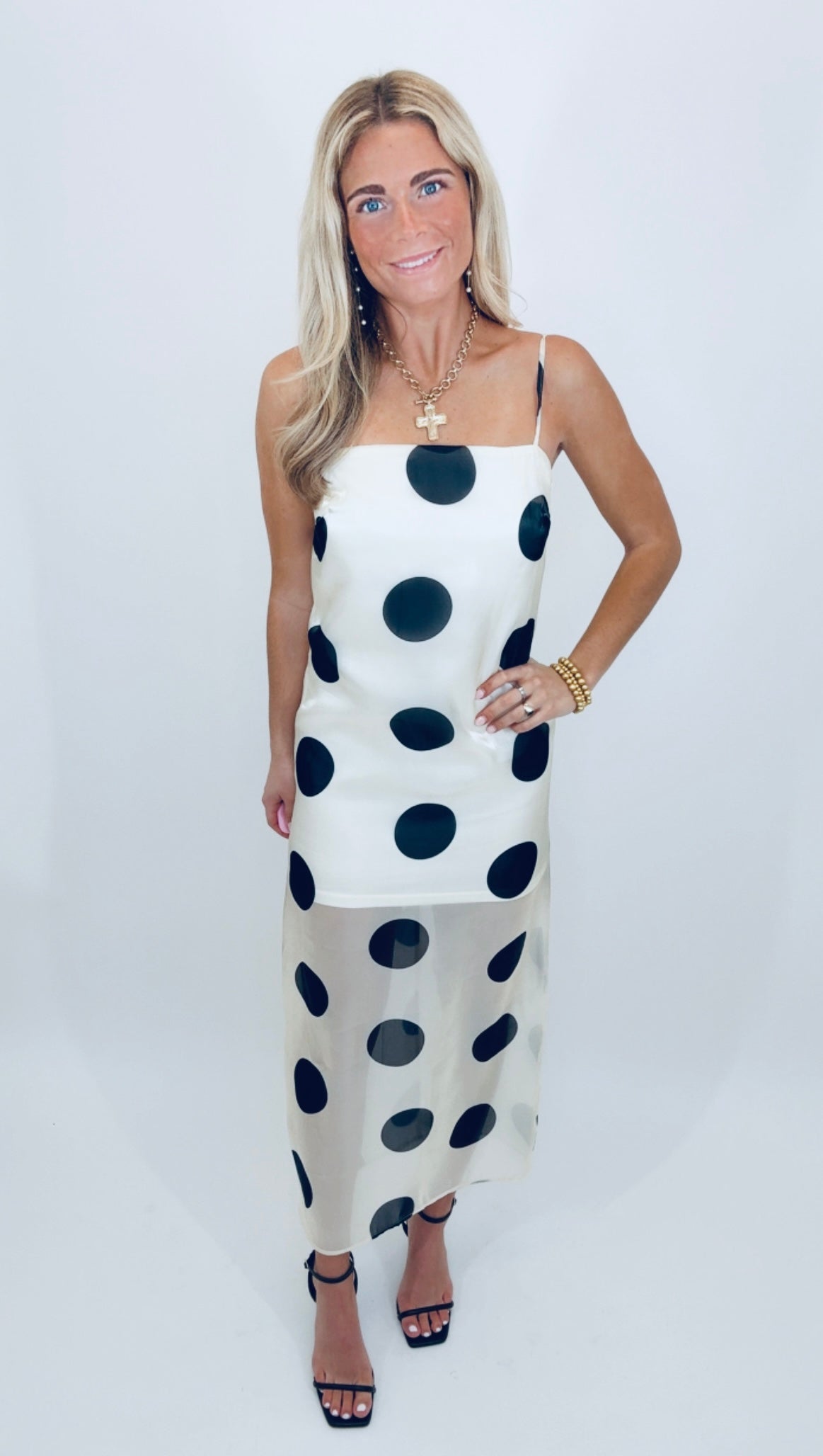 Midnight Dot Maxi Dress