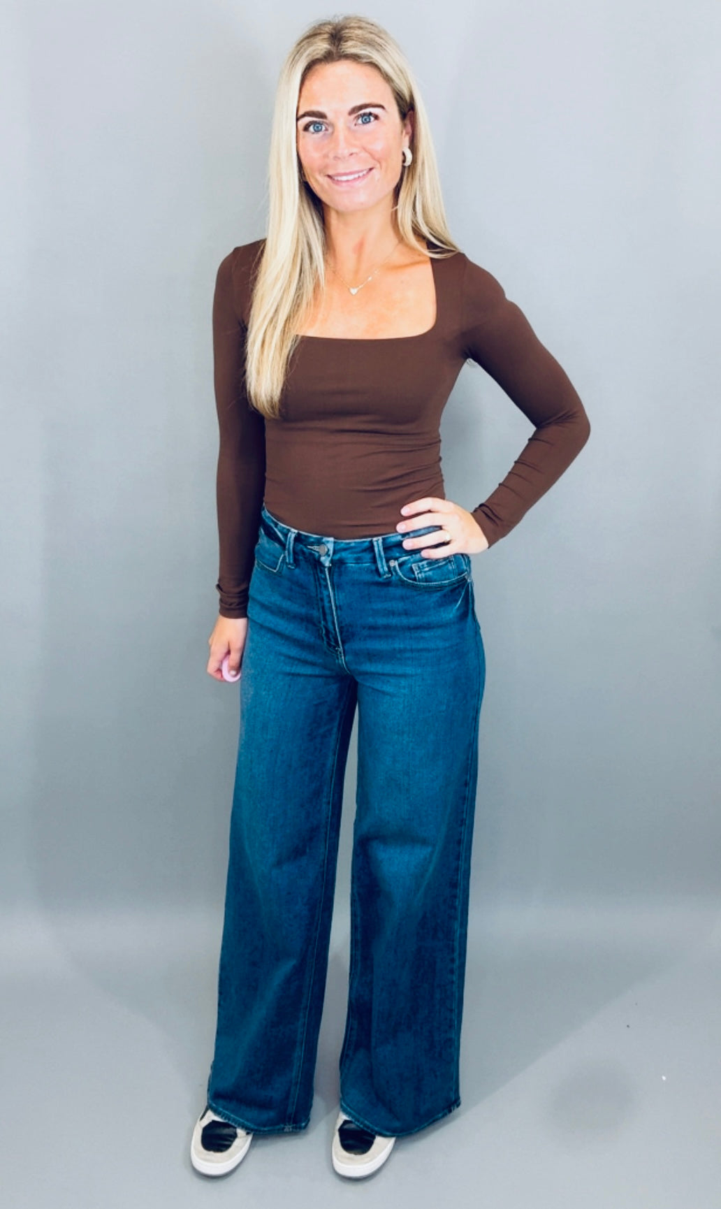 Polished Edge Square Neck Top