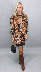 Autumn Mosaic Sweater Dress