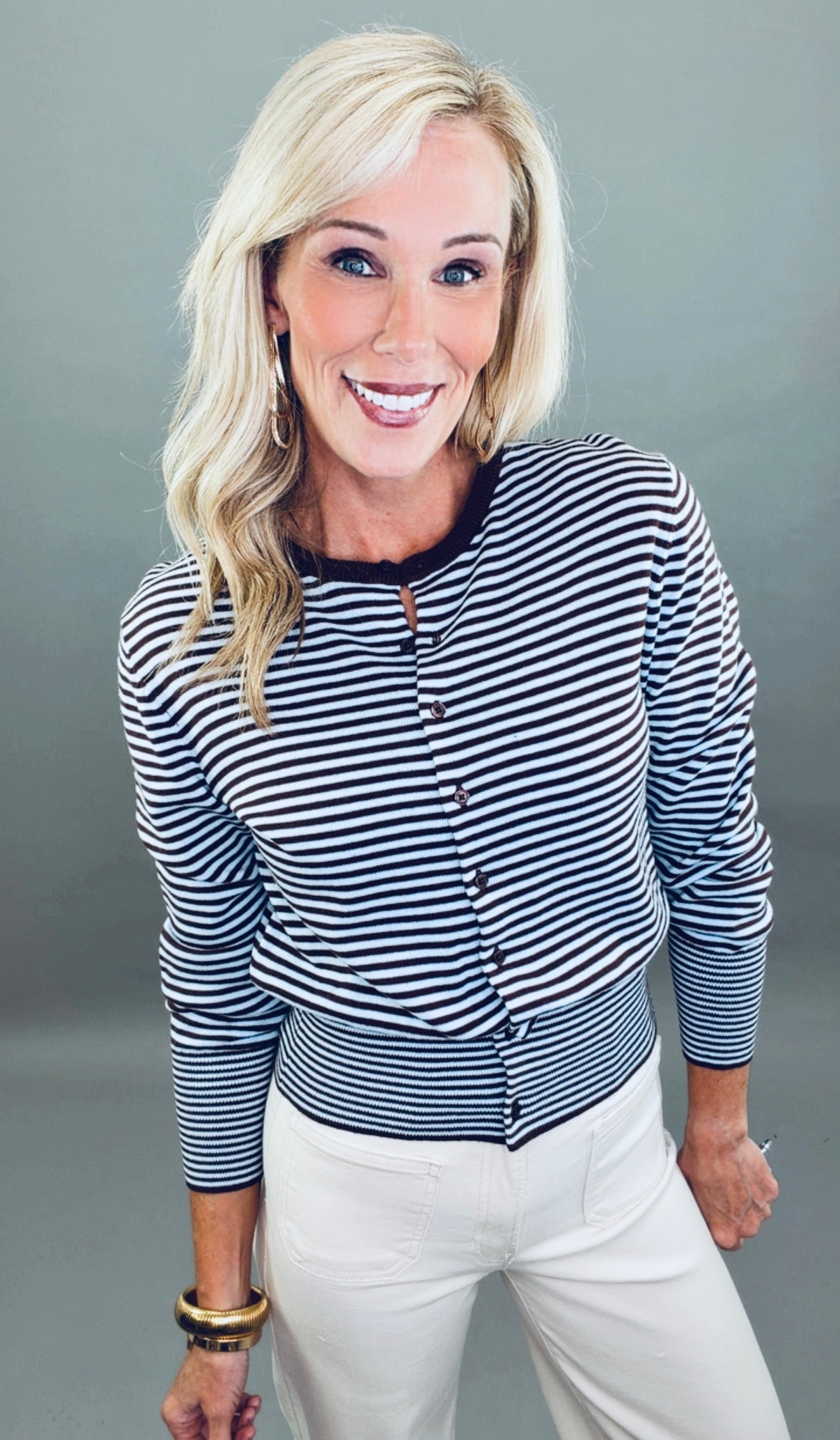 Stripe Right Cardigan
