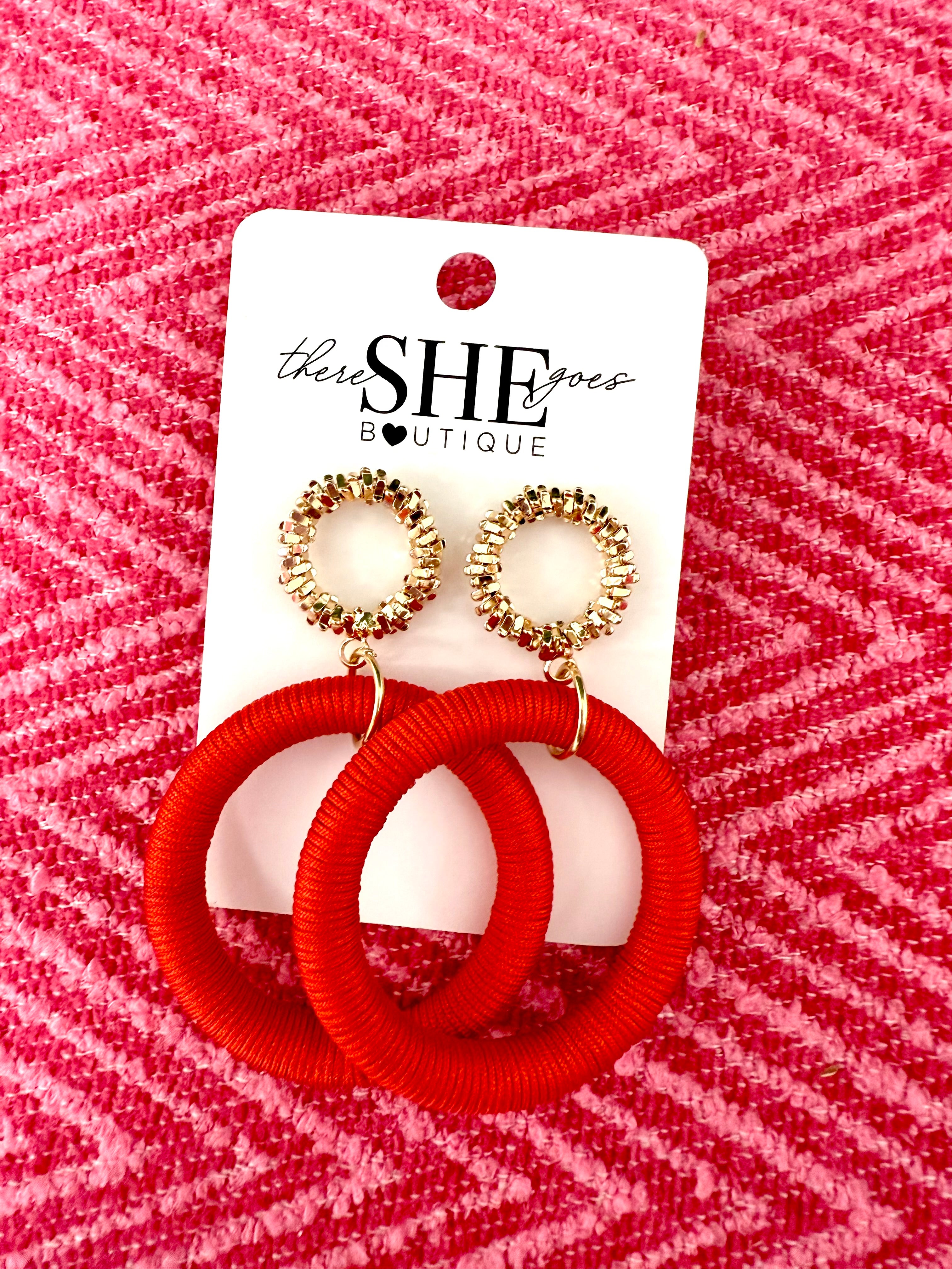 Round + Red Earring