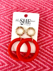 Round + Red Earring