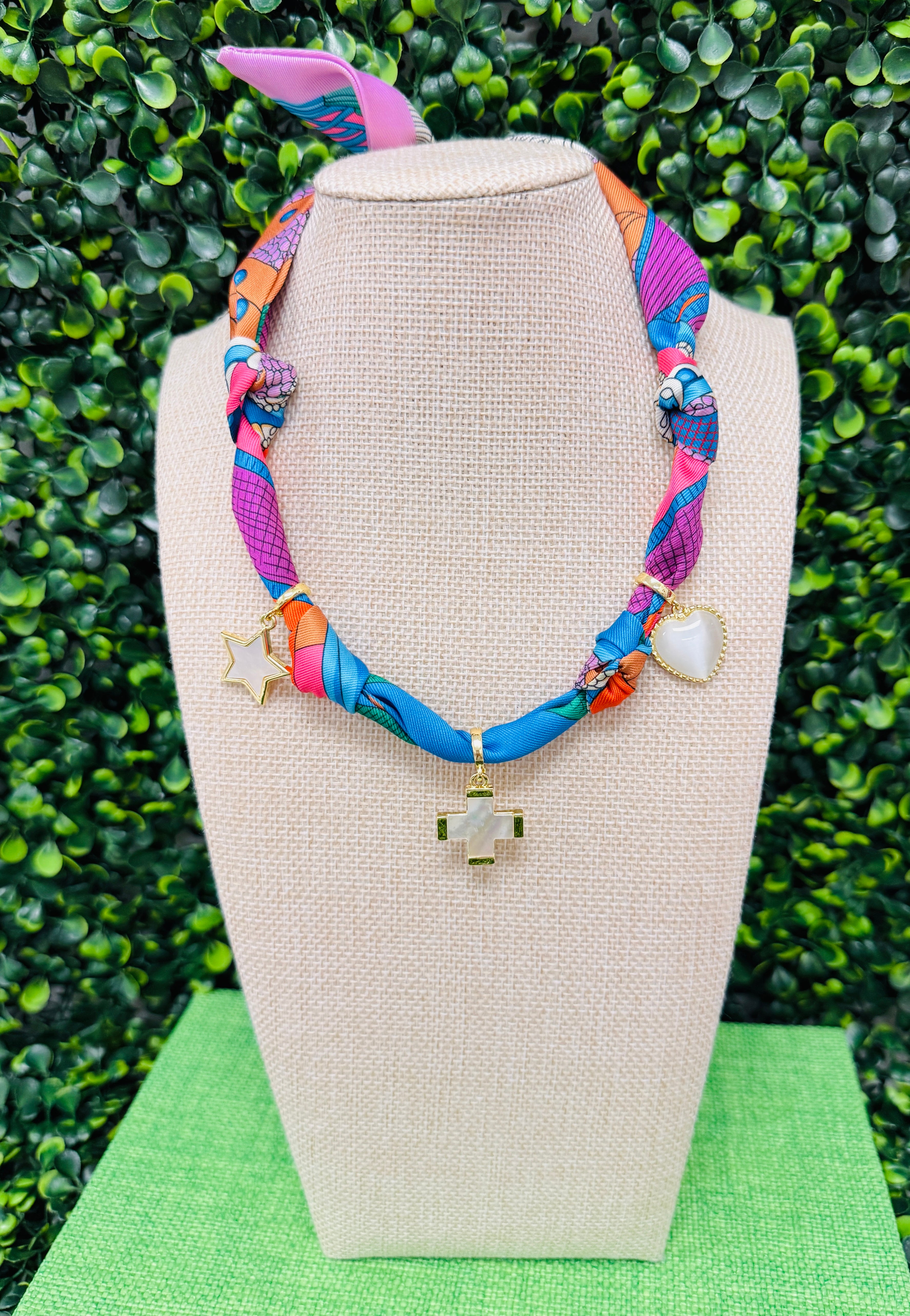 Trinity Charm Scarf Necklace