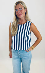 Saltwater Stripe Top (Navy)