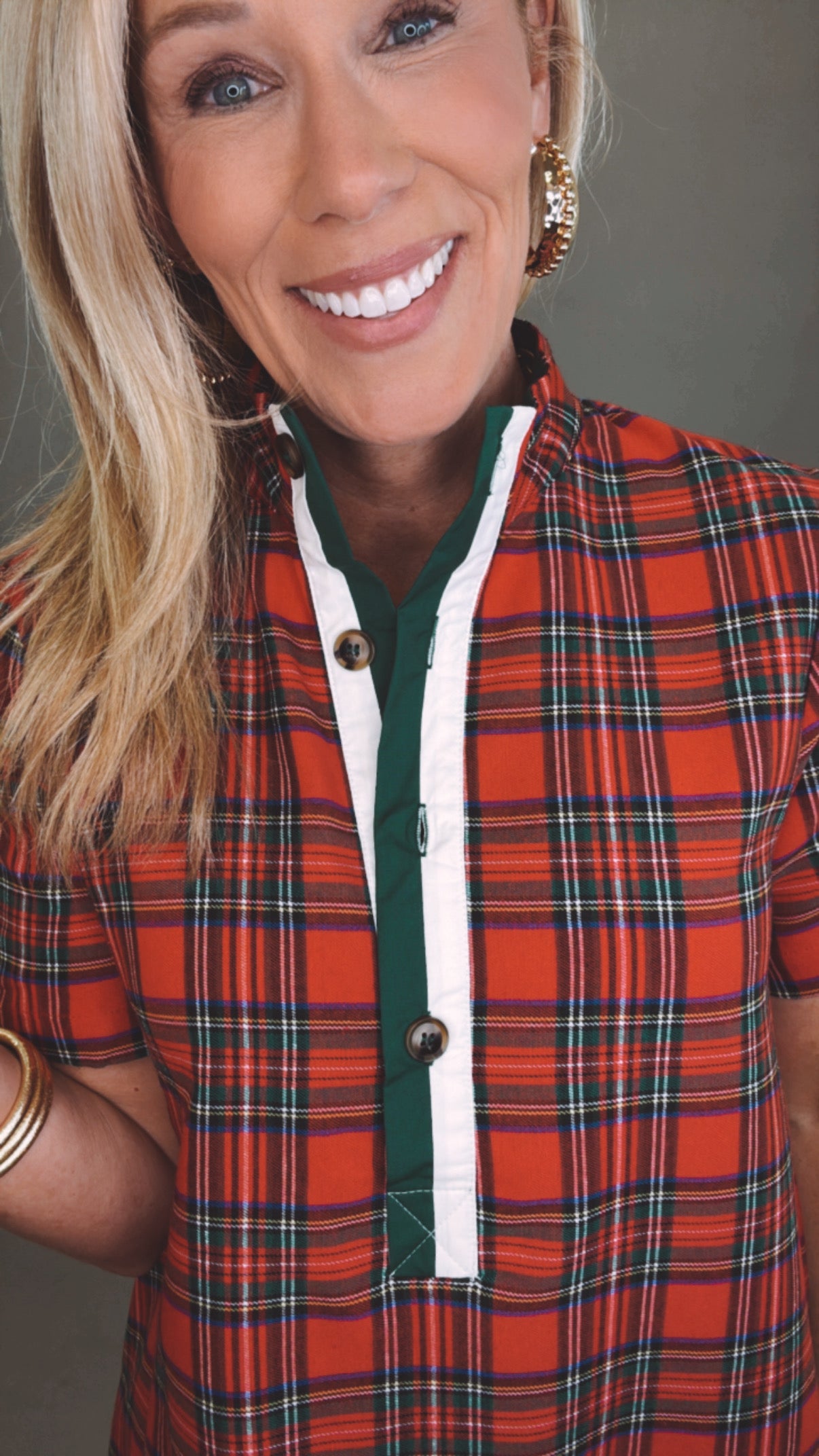 Plaid About You Dress (red)