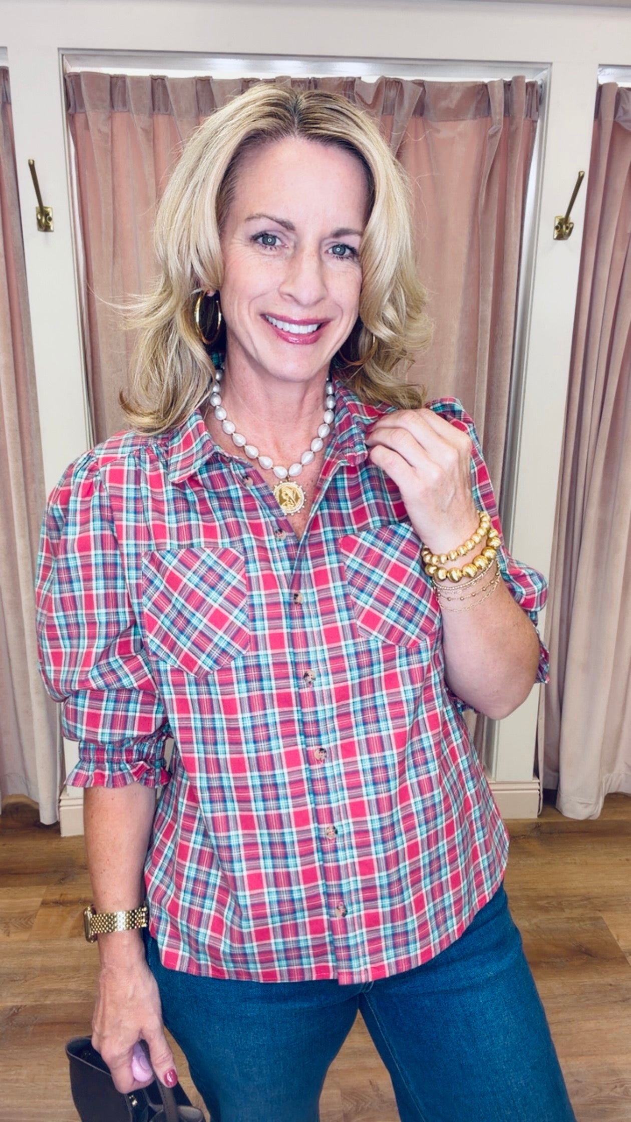 Presley Plaid Top