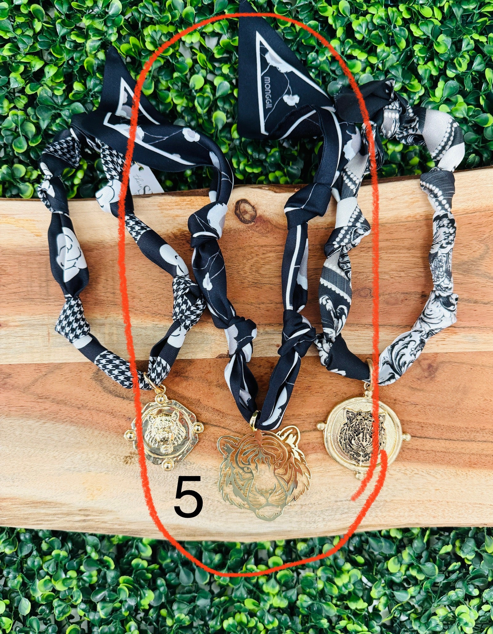 Tiger Time Scarf Necklace