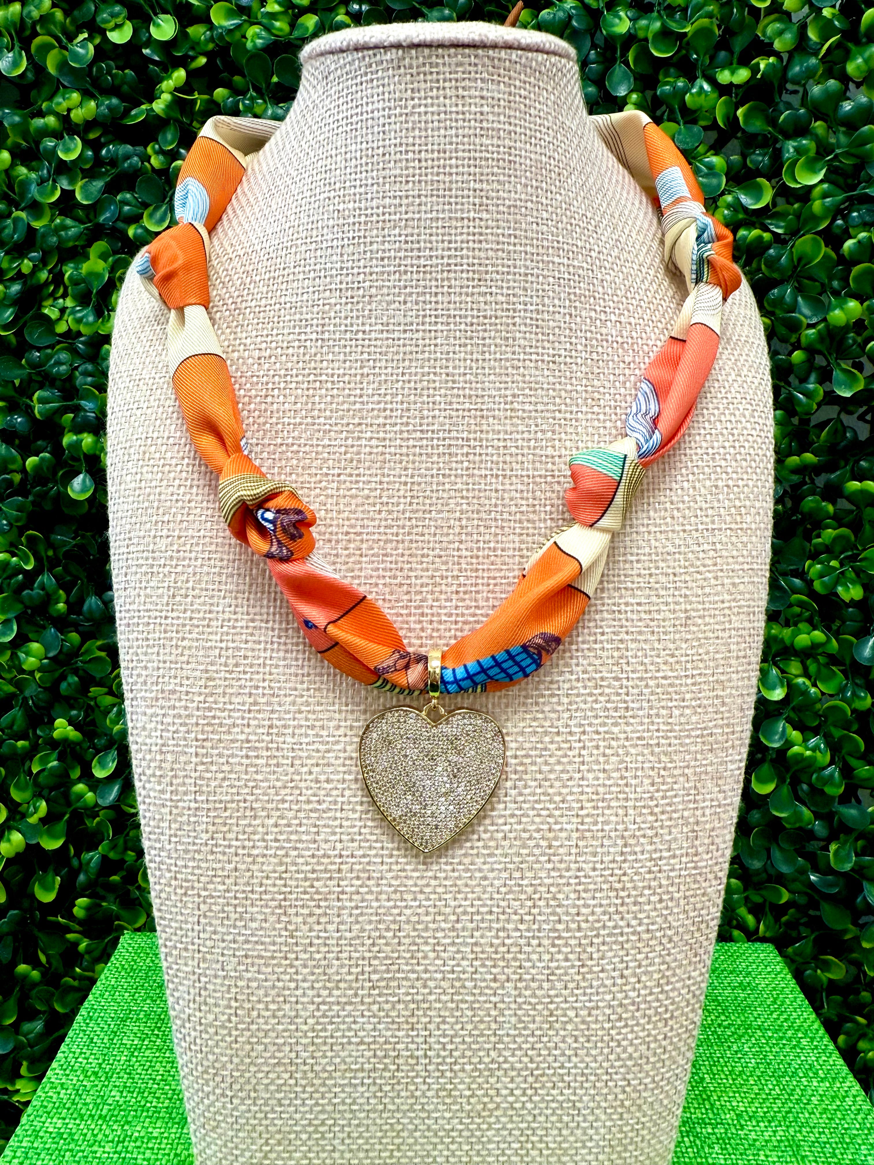 Sunset Spark Scarf Necklace