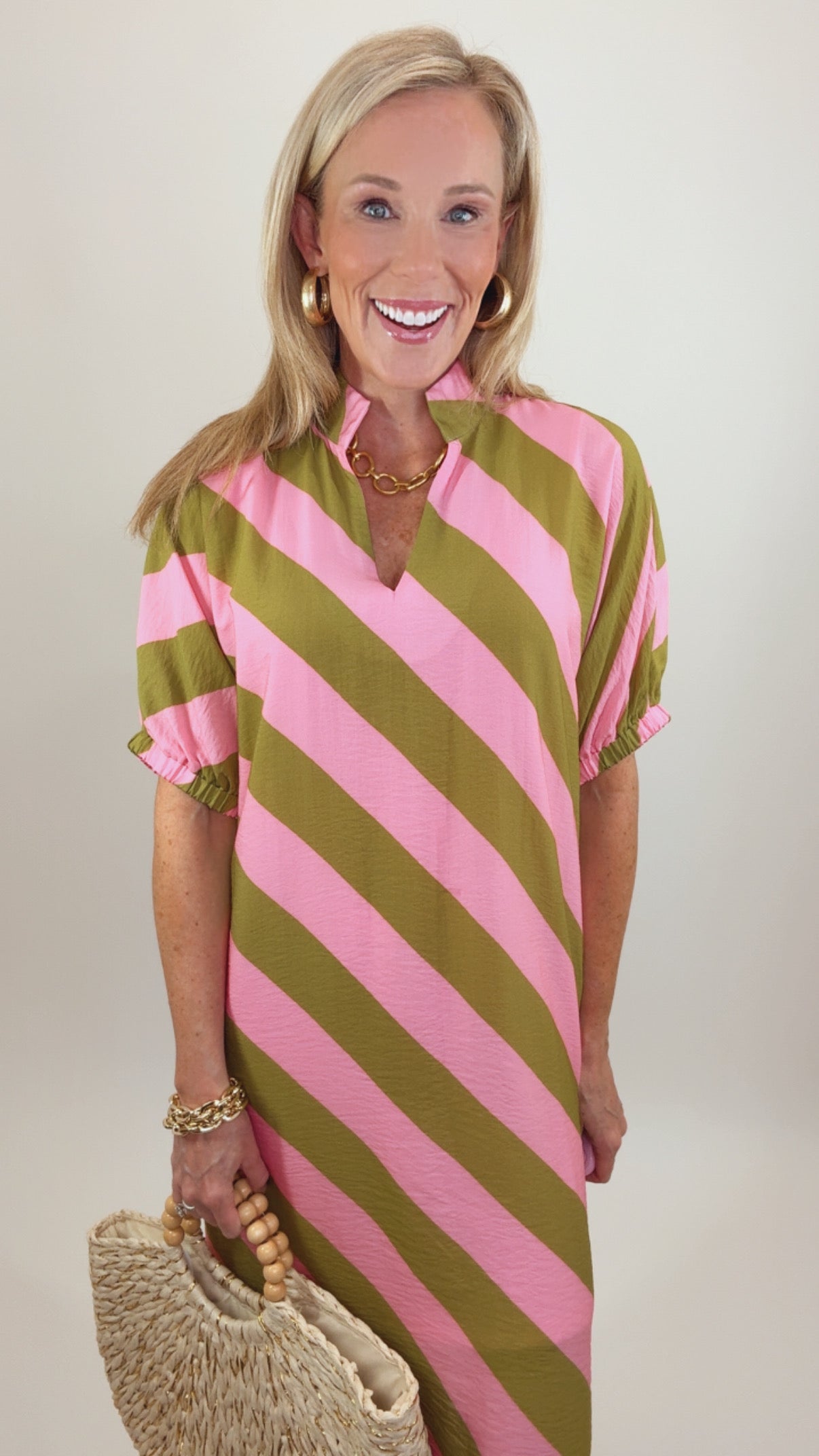 Pink Palm Avenue Midi Dress