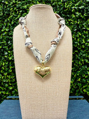 Heart of Gold Scarf Necklace