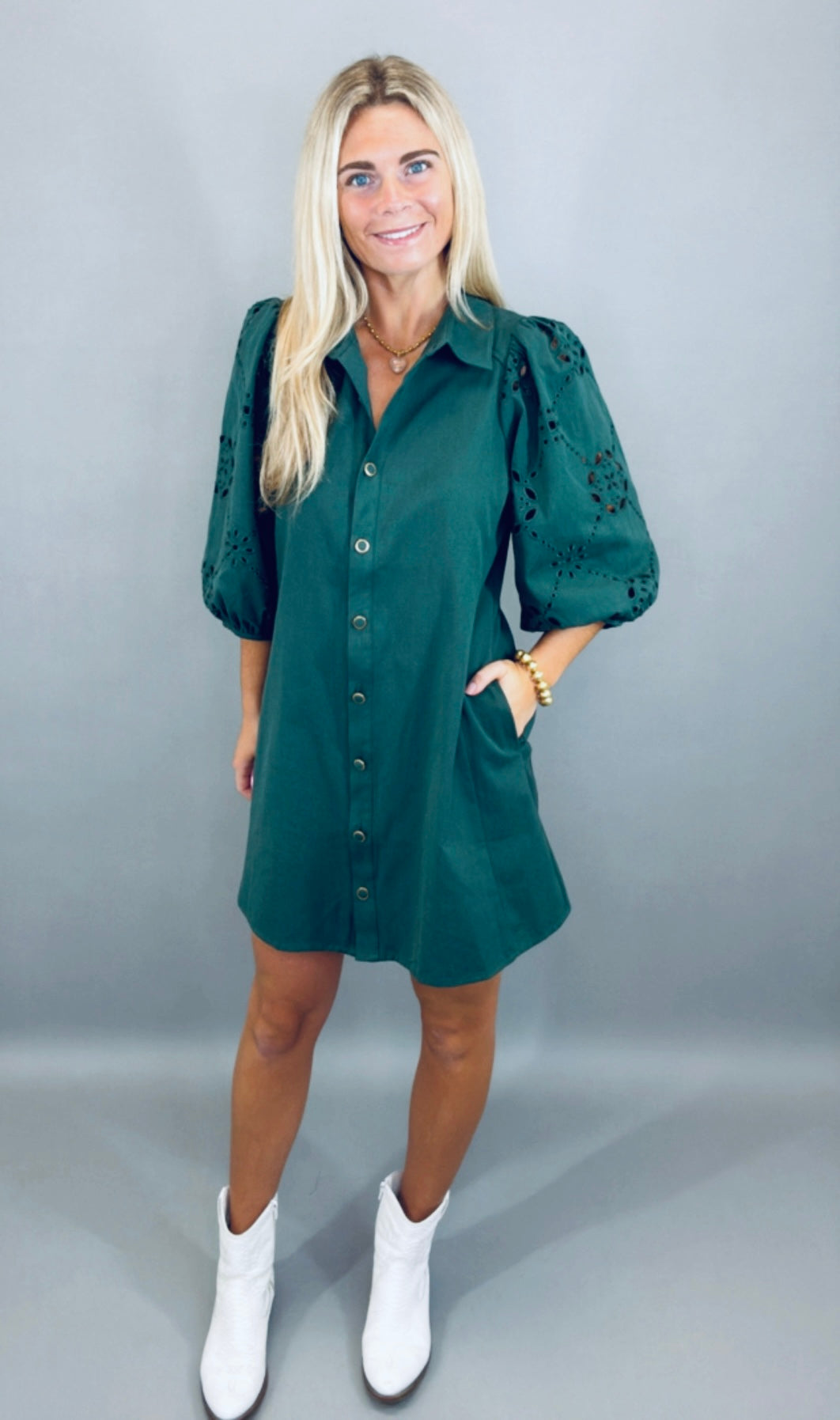 Buttoned-Up Babe Dress
