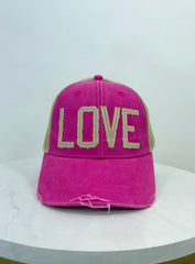 LOVE Pink Trucker Hat