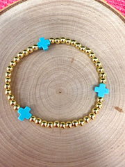 Color Cross Bracelet (Gold Dipped)