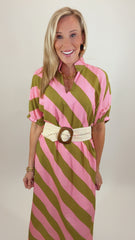 Pink Palm Avenue Midi Dress