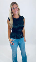 Satin Soirée Top (black)
