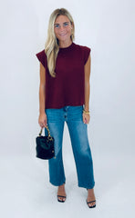 Sleek Sweater Top (burgundy)