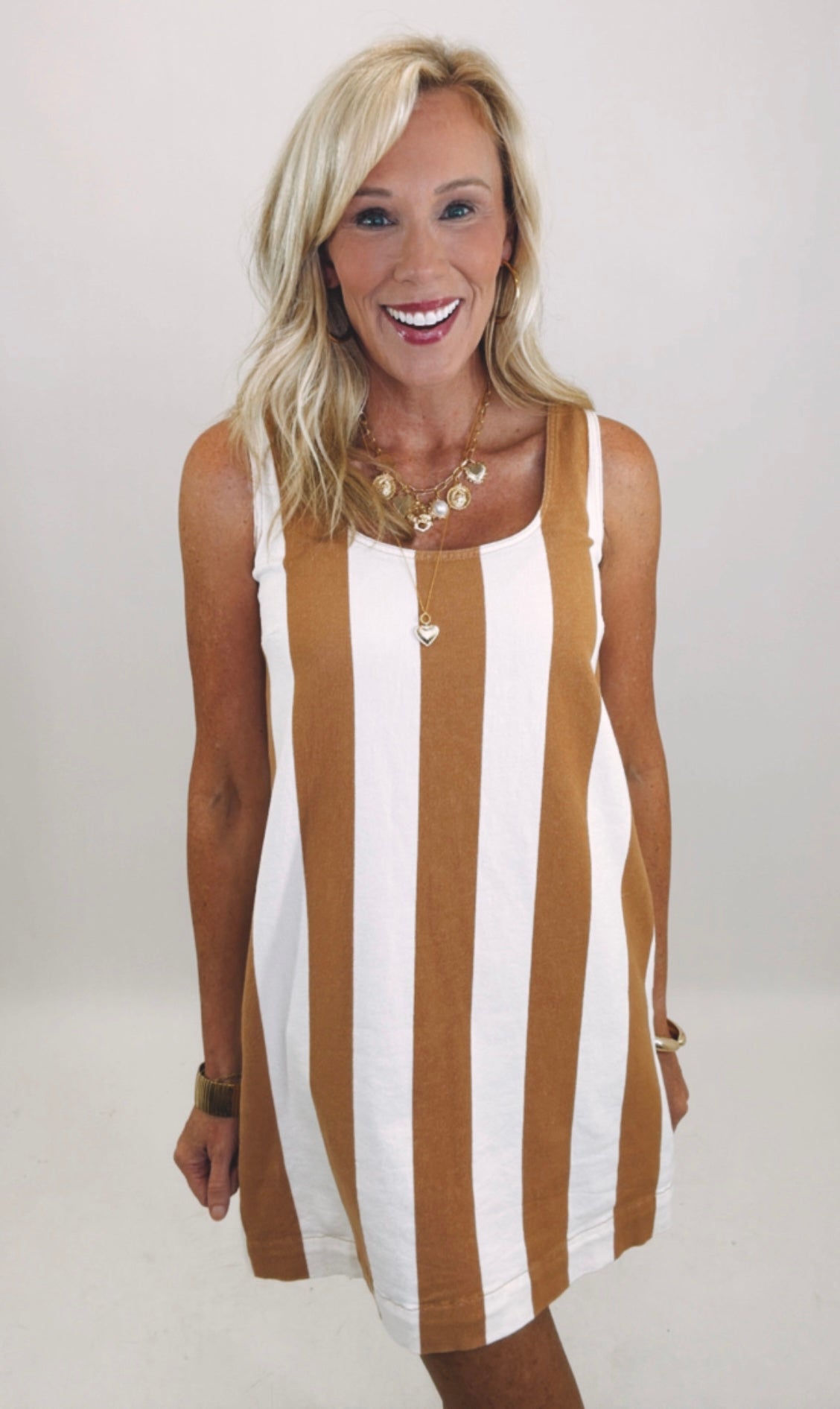 Heritage Stripe Dress (camel)