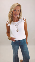 Coastal Confetti Sweater Tank (white)