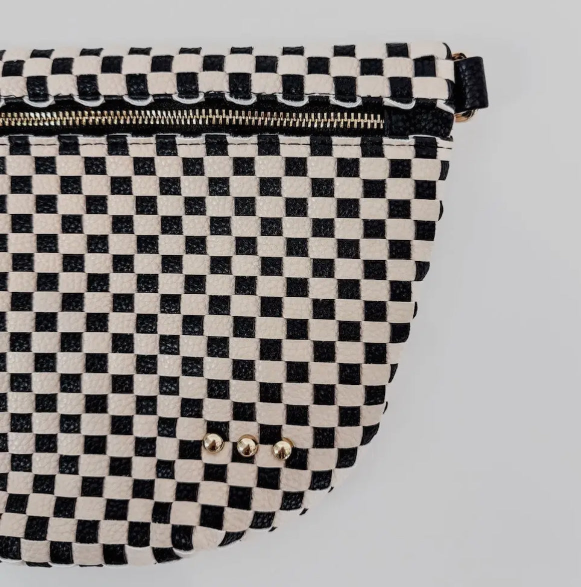 Woven Bum Bag (check black)