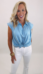 Periwinkle Pop Button-Up