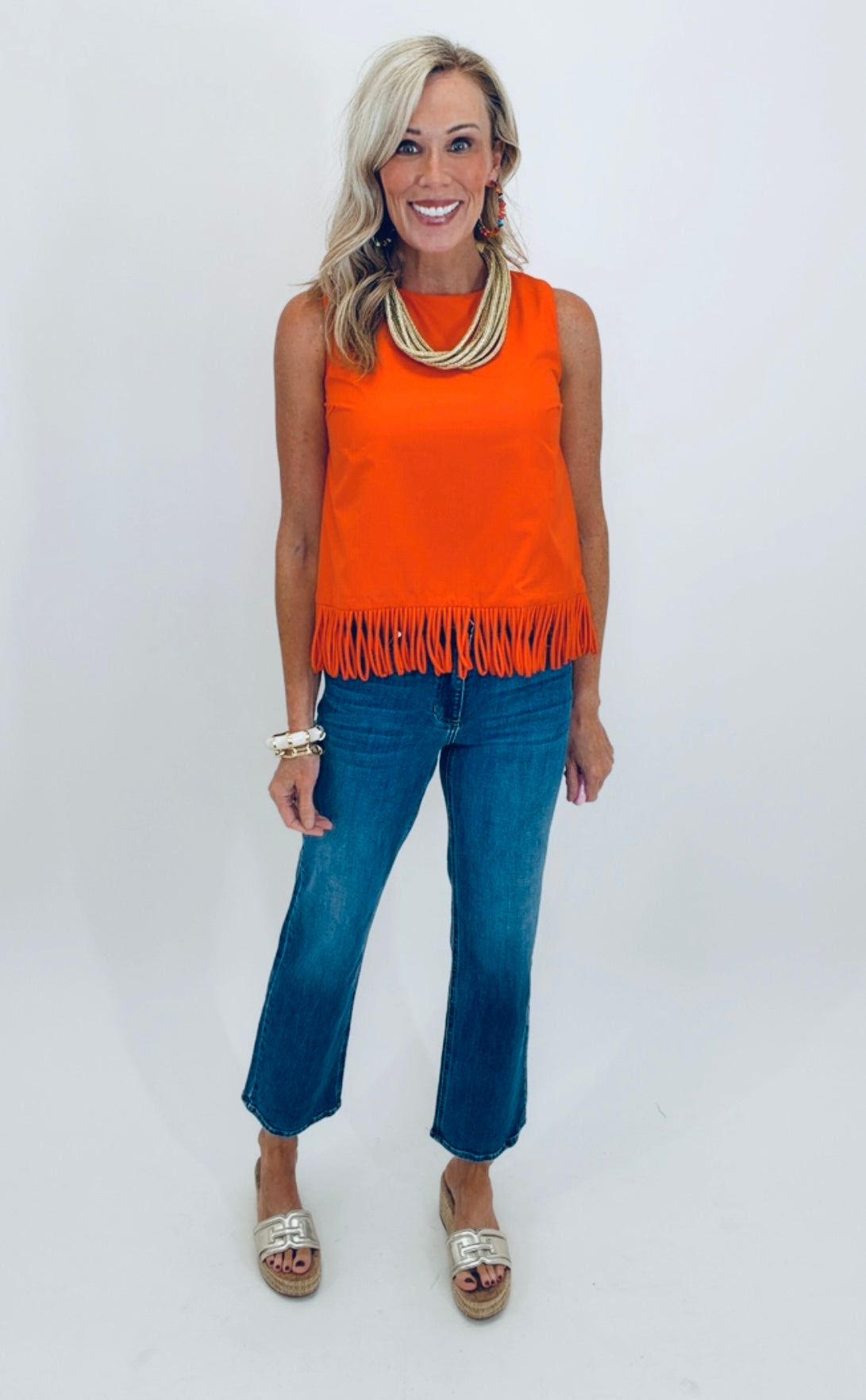Fringe Benefits Top (orange)