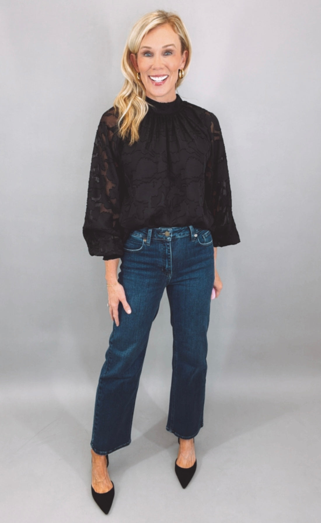 Noir Bloom Blouse