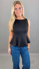 Obsidian Elegance Peplum Top