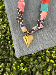 Golden Spade Scarf Necklace