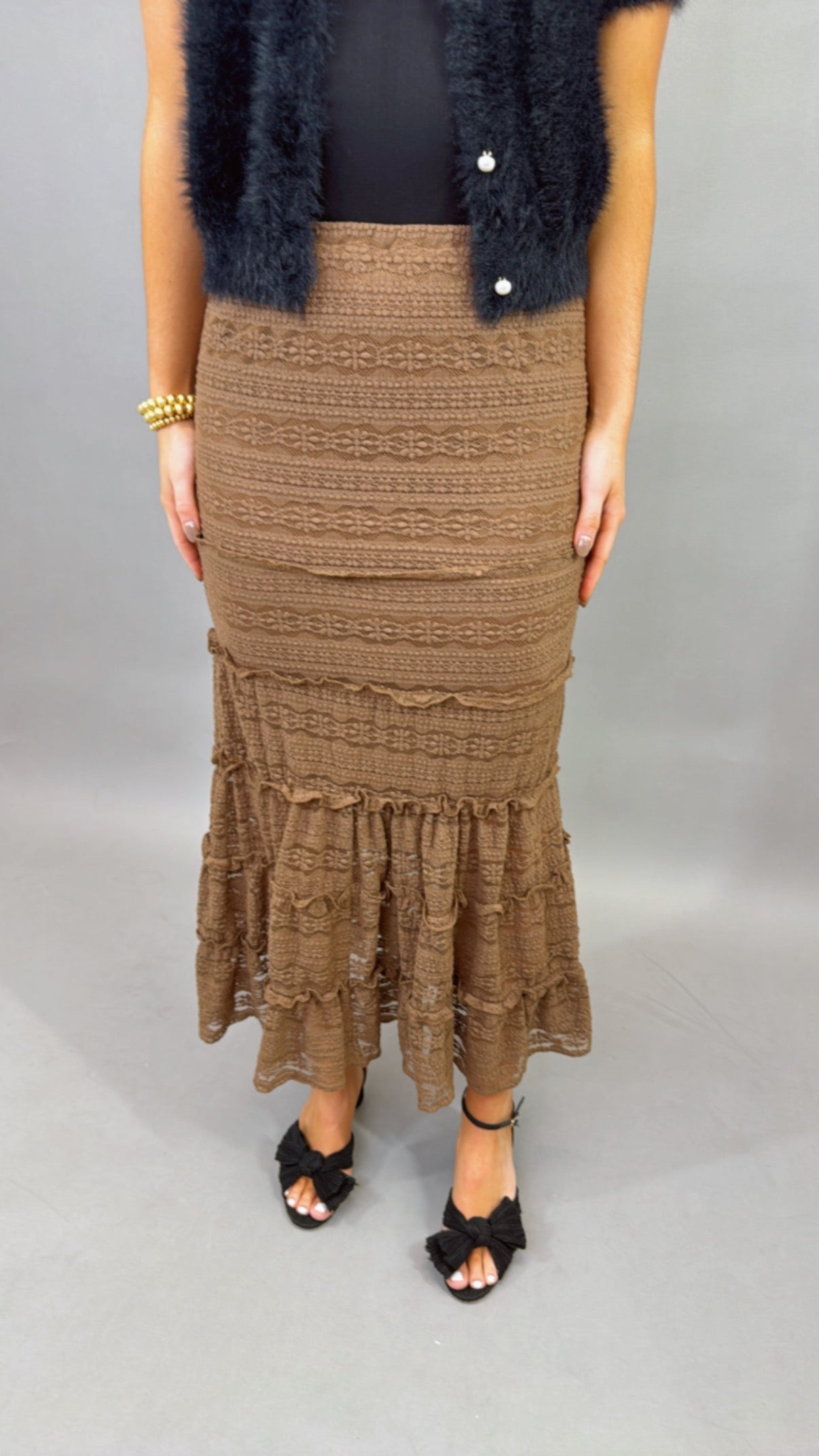 Wanderlust Lace Skirt (mocha)