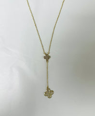 Gold Clover Drop Necklace