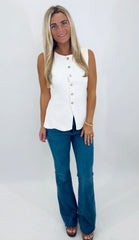 Uptown Button Vest (off white)