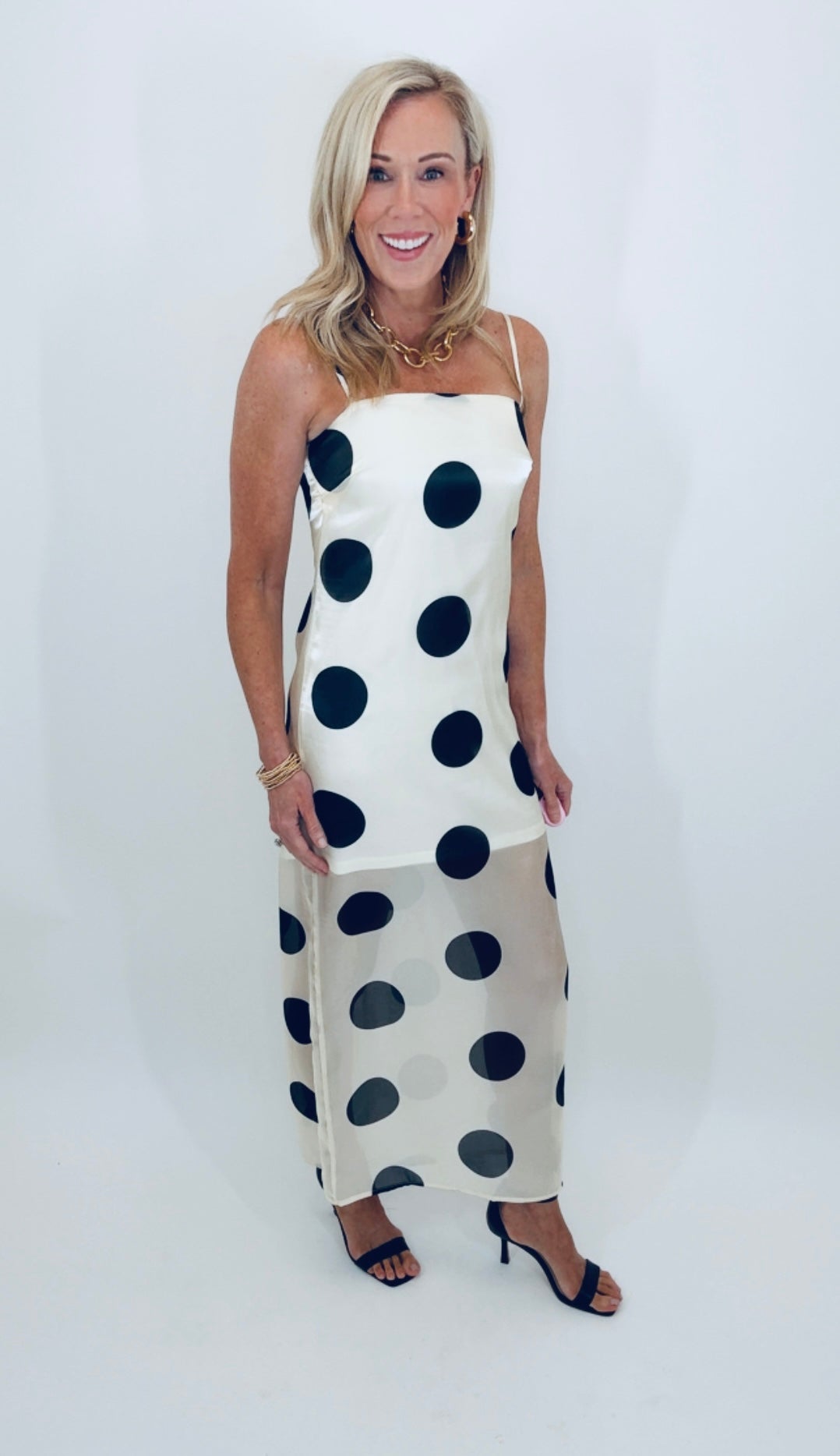 Midnight Dot Maxi Dress