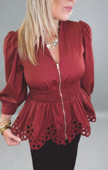 Darling Detail Top (burgundy)
