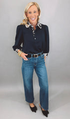 Collar Me Cute Top (navy)