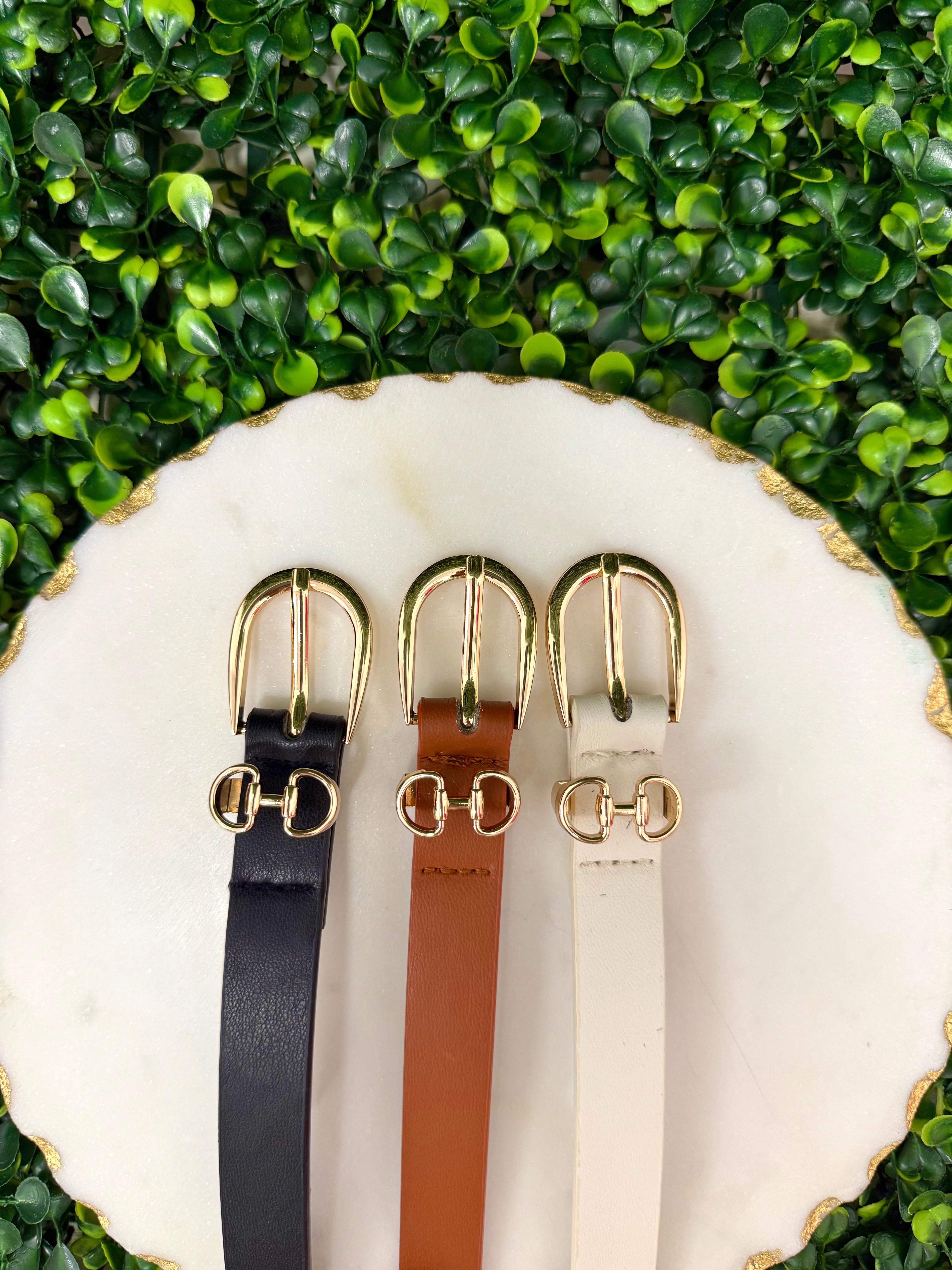 Skinny Horsebit Belt