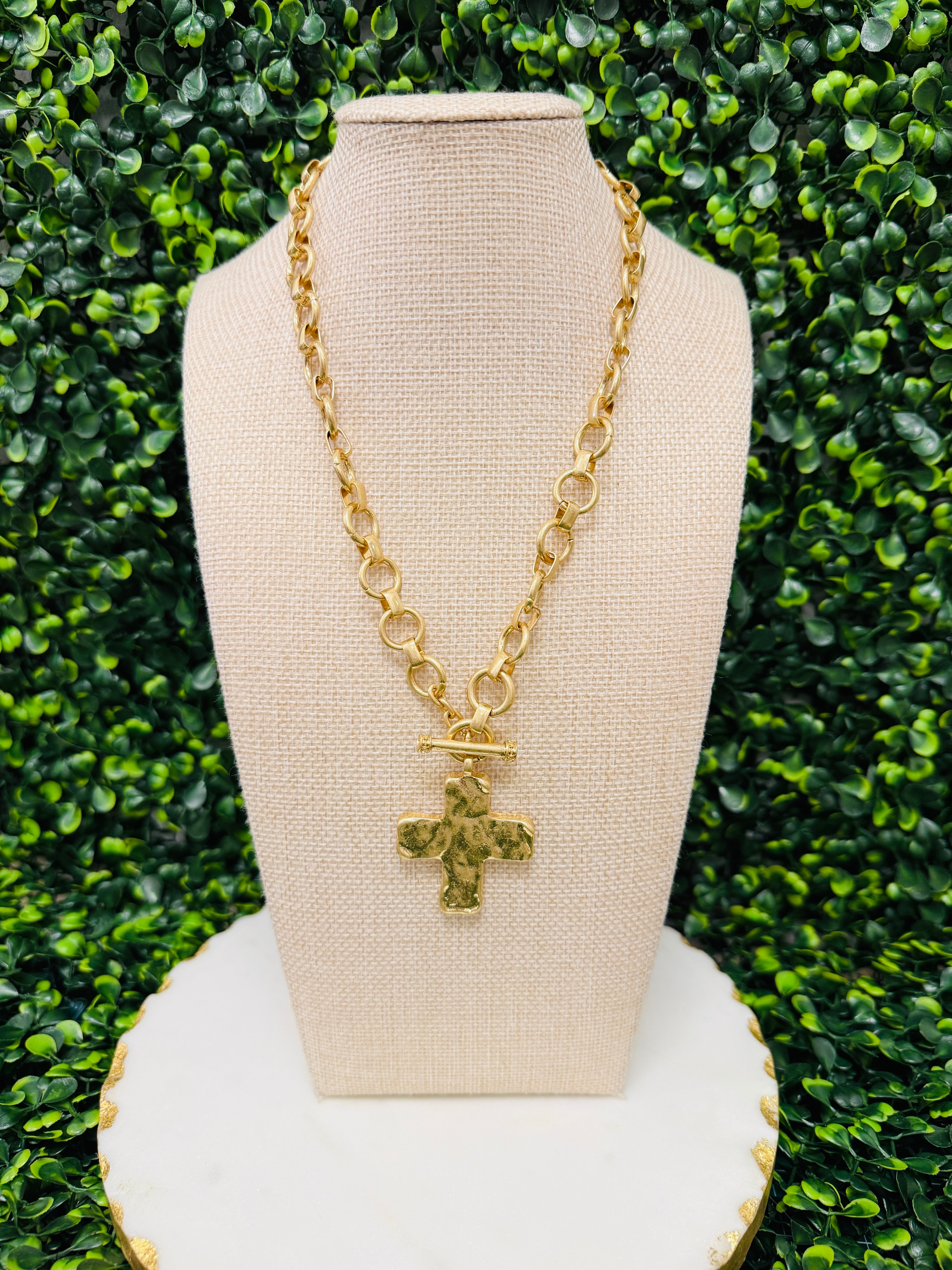 Toggle Cross Necklace