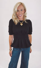 Tuck & Tailor Top (black)