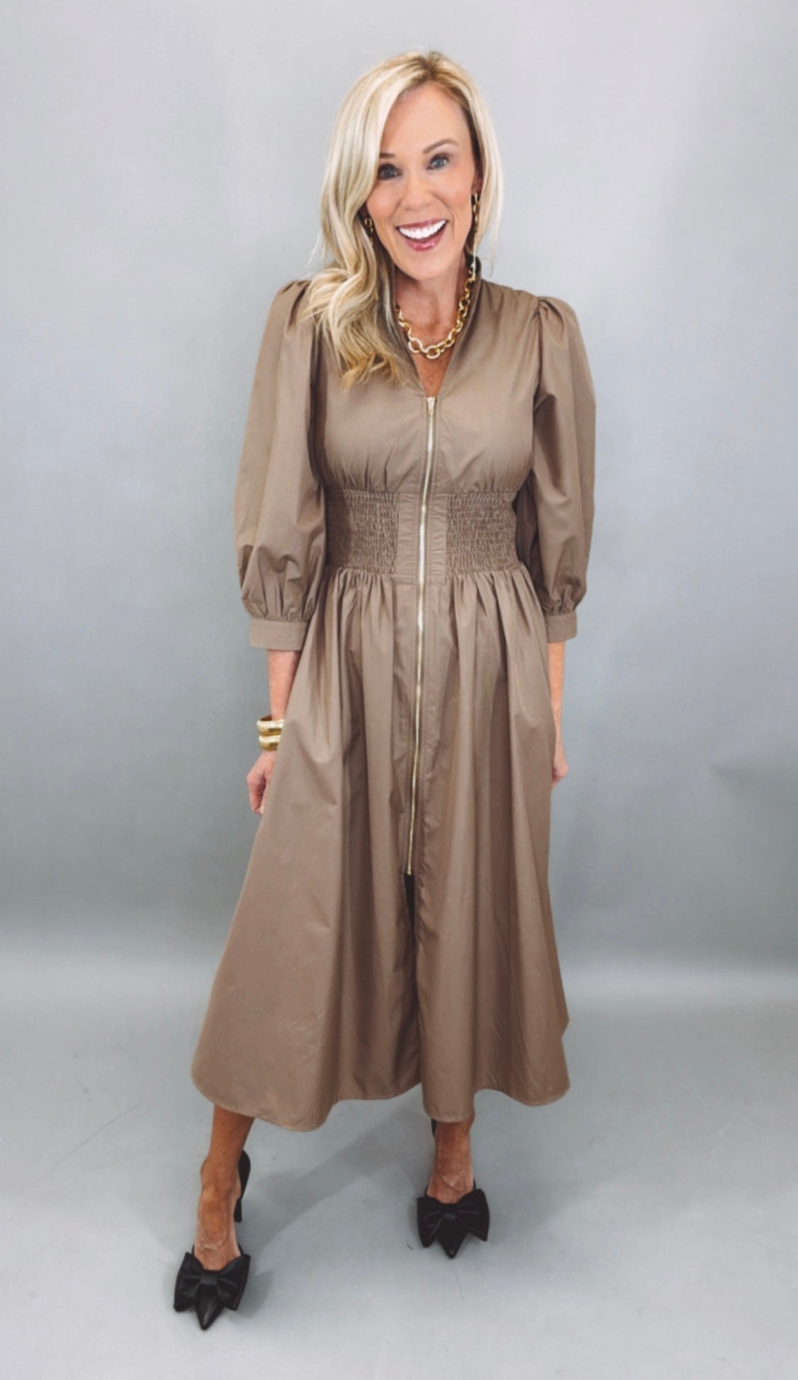 Midtown Zip Midi Dress