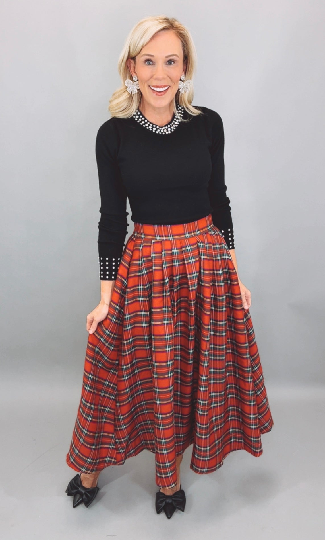Tartan Tidings Skirt (red)