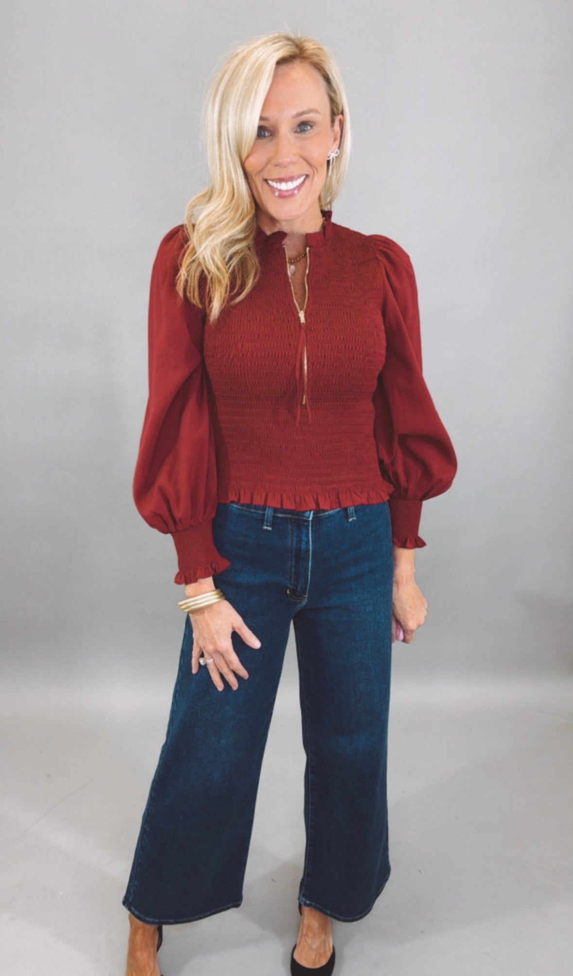 Poised Affair Top (burgundy)