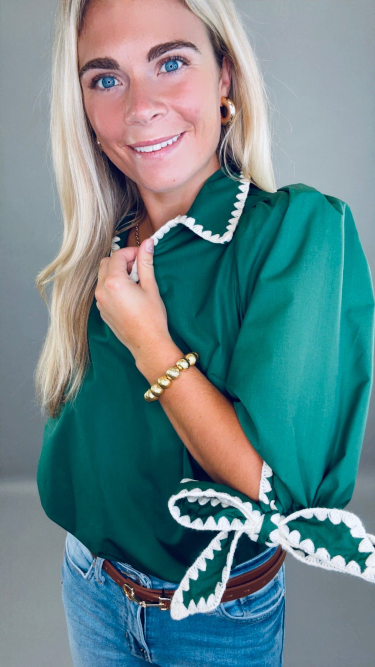 Bow & Bold Blouse (pine)