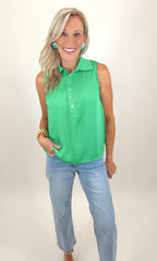 Blossom Button Top (green)
