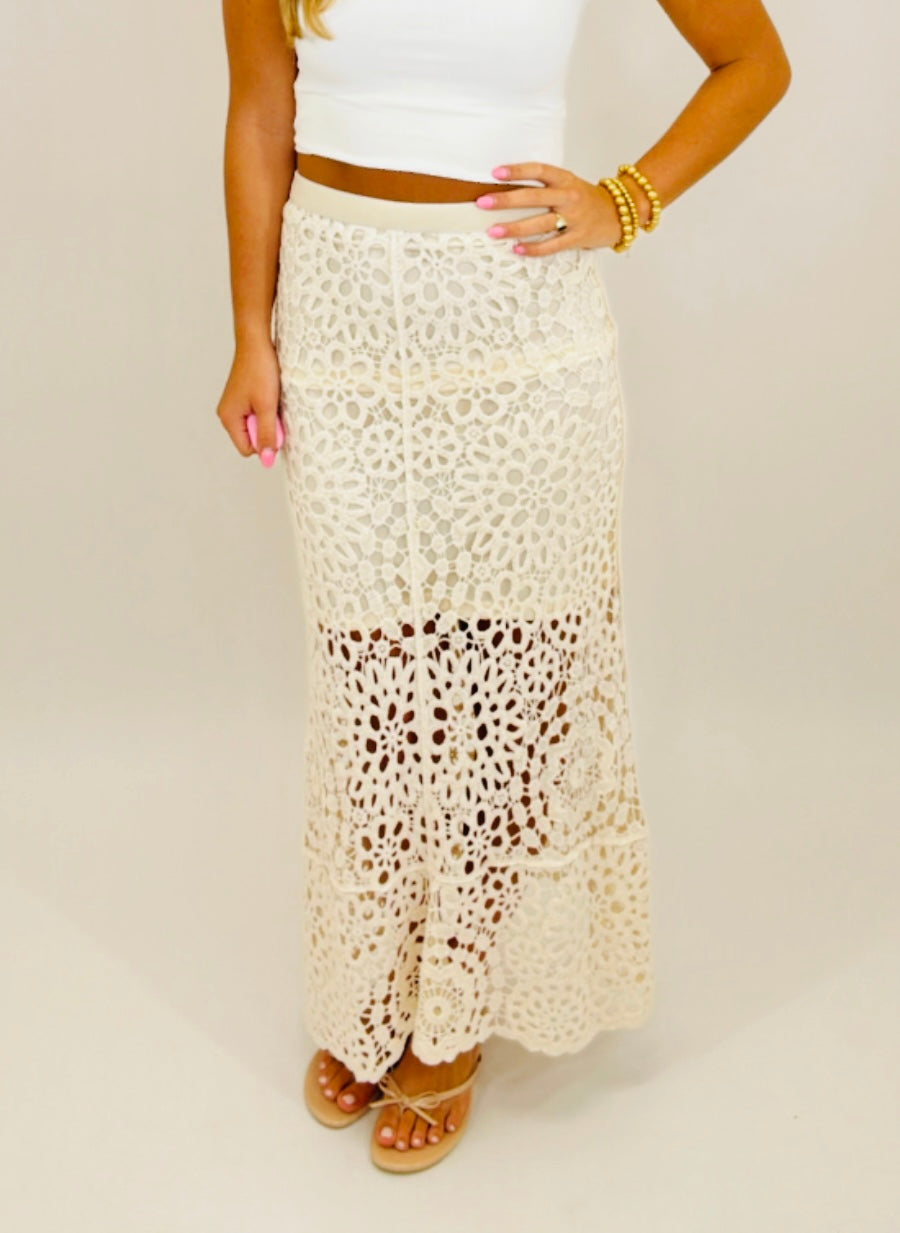 Celeste Crochet Midi Skirt