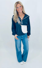 Mini Patch Pocket Wide Leg Jean (med denim)