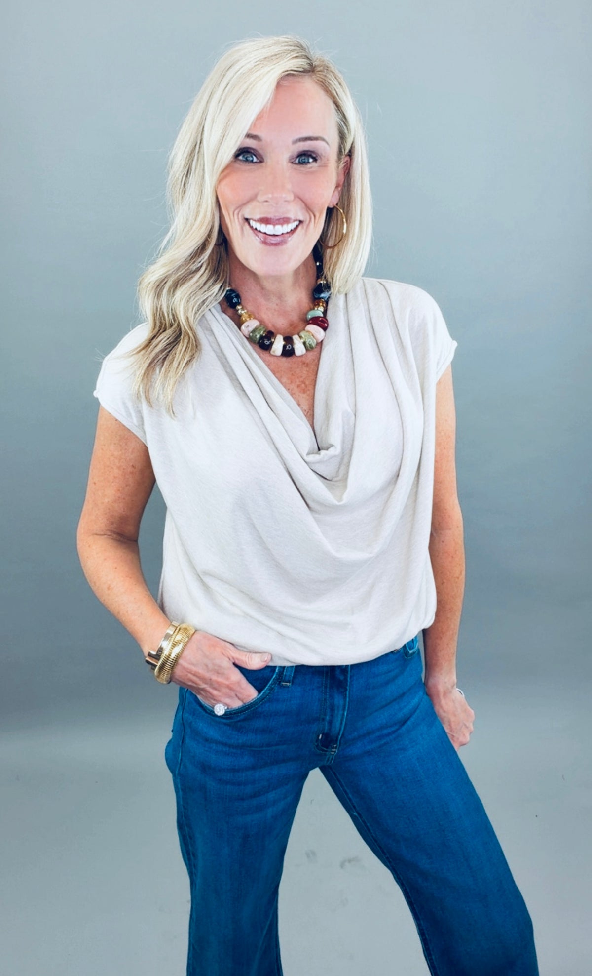 Current Affair Top (sand)