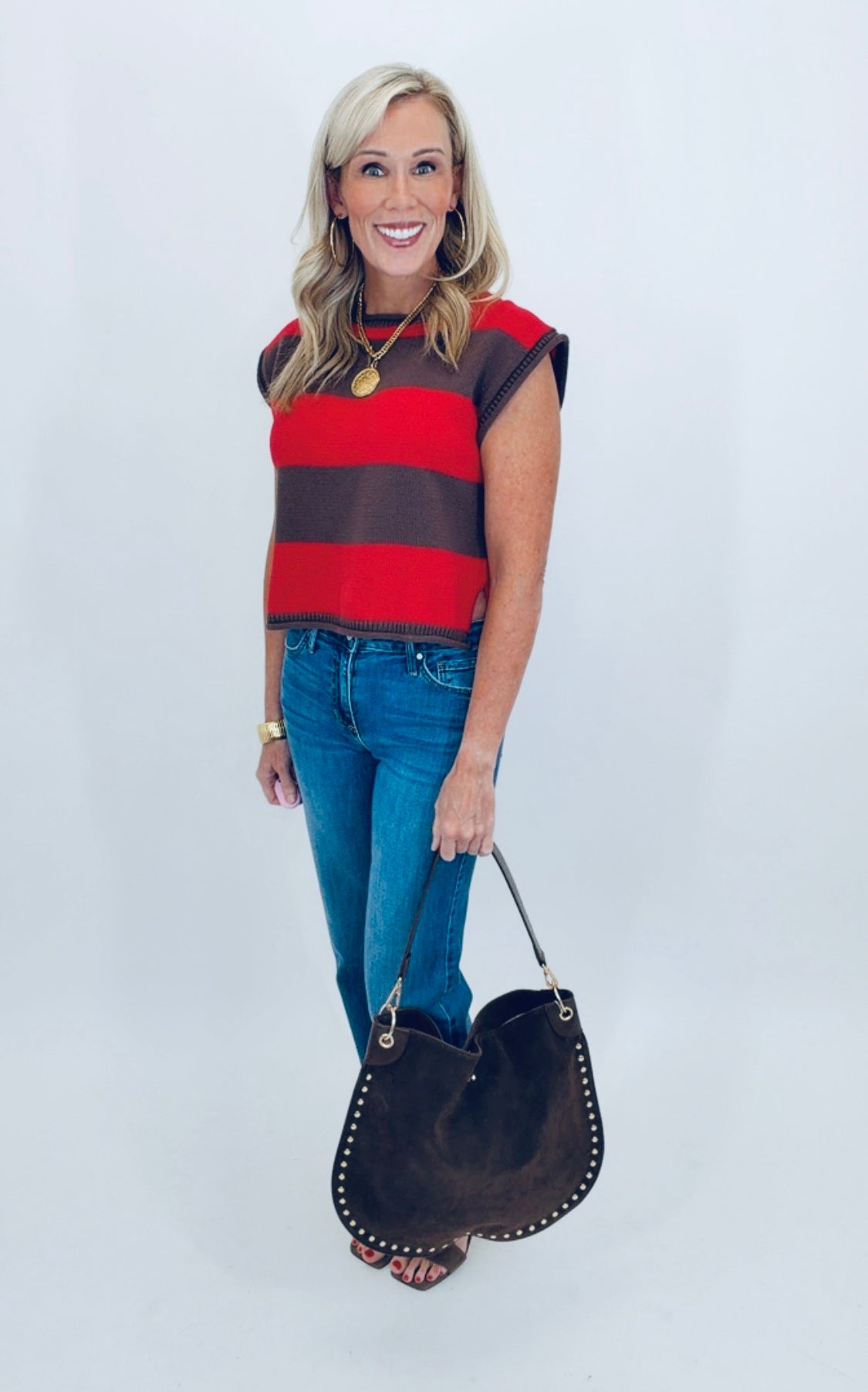 Cape Cottage Sweater (brown/red)